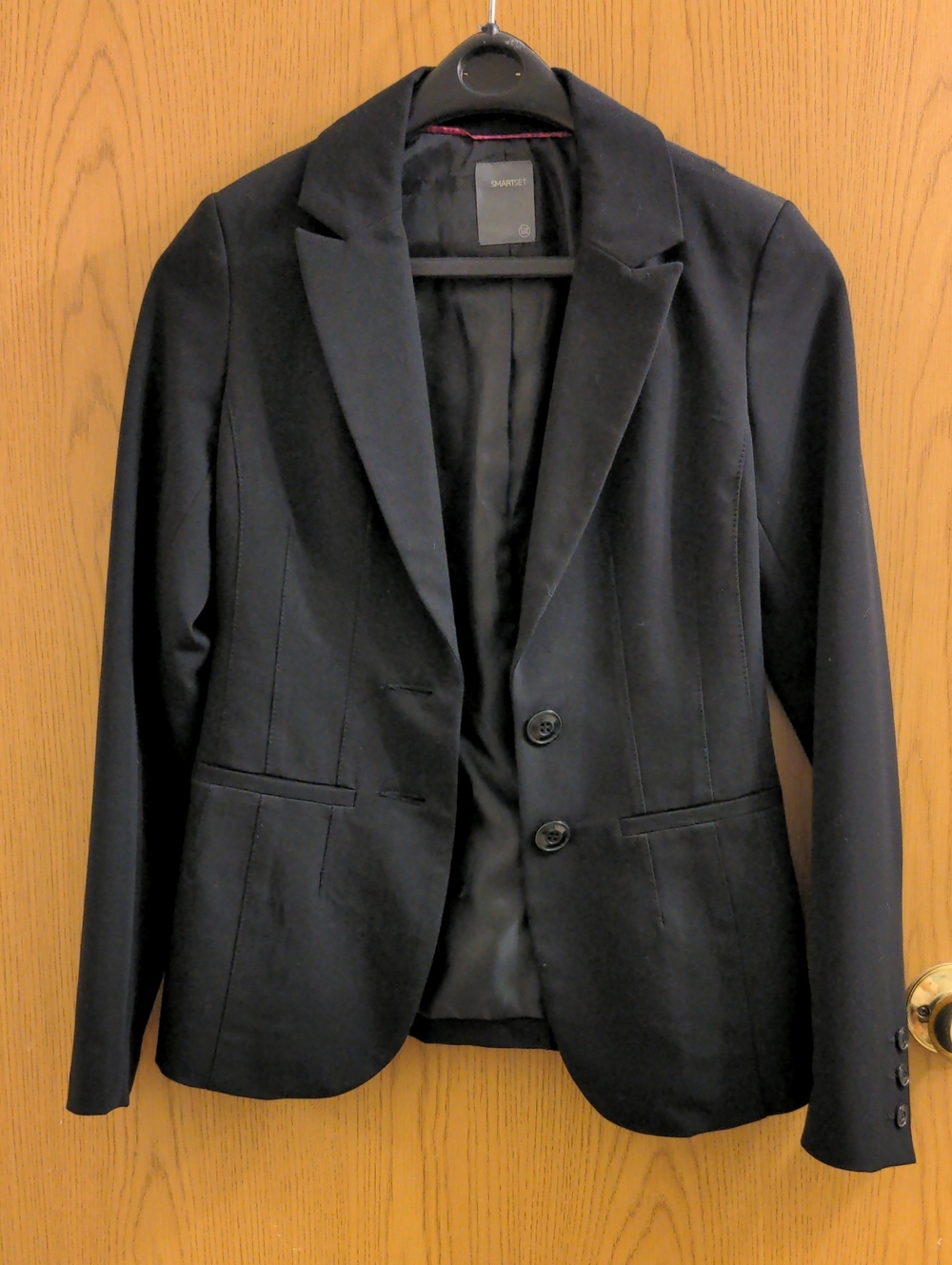 SmartSet Black Women's Two-Button Blazer - Classic Professional Jacket